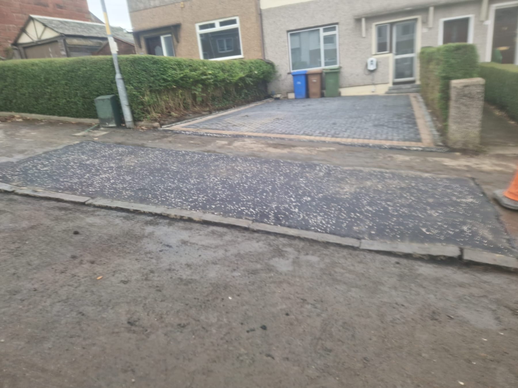 Finished driveway entrance