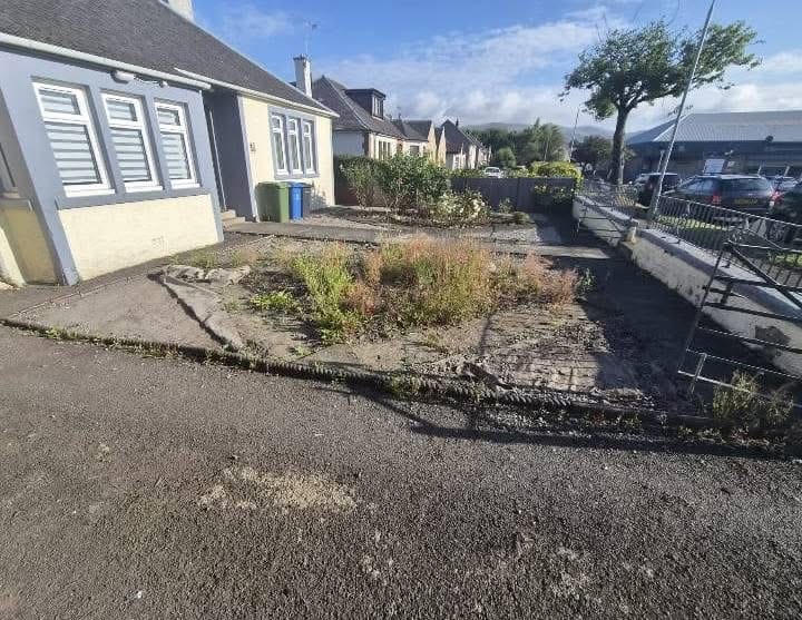 Front area before paving in Alloa