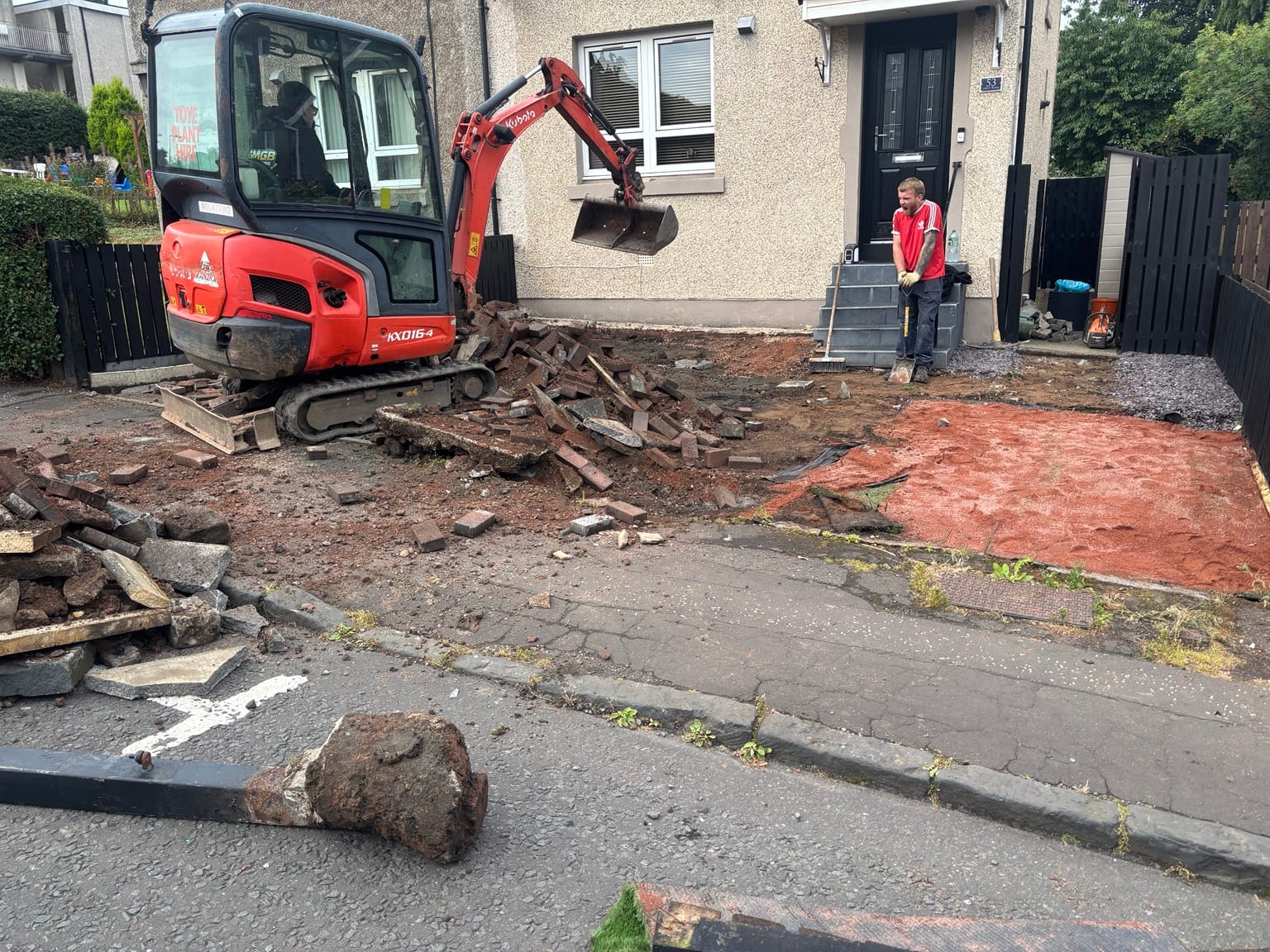 Driveway during excavation